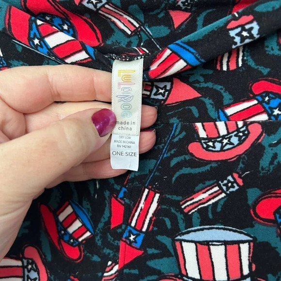 LuLaRoe Women's Uncle Sam 4th of July Patriotic America Leggings One Size 2-10 - Picture 3 of 5